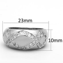 Cargar imagen en el visor de la galería, 3W582 - Rhodium Brass Ring with AAA Grade CZ  in Clear