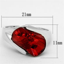 Cargar imagen en el visor de la galería, LOS640 - Silver 925 Sterling Silver Ring with AAA Grade CZ  in Garnet