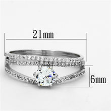 Cargar imagen en el visor de la galería, TS172 - Rhodium 925 Sterling Silver Ring with AAA Grade CZ  in Clear