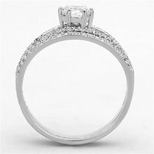 Cargar imagen en el visor de la galería, TS172 - Rhodium 925 Sterling Silver Ring with AAA Grade CZ  in Clear