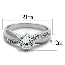 Cargar imagen en el visor de la galería, TS264 - Rhodium 925 Sterling Silver Ring with AAA Grade CZ  in Clear