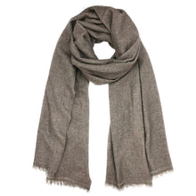 Load image into Gallery viewer, Espresso Handloom Cashmere Scarf