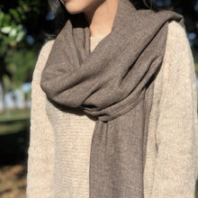 Load image into Gallery viewer, Espresso Handloom Cashmere Scarf