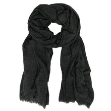 Cargar imagen en el visor de la galería, Black Handloom  Cashmere Scarf