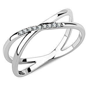 DA158 - High polished (no plating) Stainless Steel Ring with AAA Grade