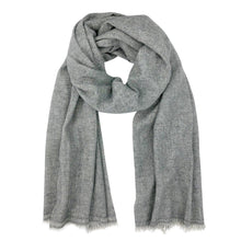 Cargar imagen en el visor de la galería, Gray Handloom Cashmere Scarf