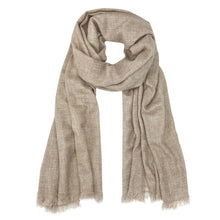 Cargar imagen en el visor de la galería, Beige Handloom Cashmere Scarf