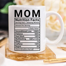 Load image into Gallery viewer, Mother&#39;s Day Coffee Mug - Mom Nutrition Facts -