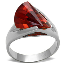 Cargar imagen en el visor de la galería, LOS640 - Silver 925 Sterling Silver Ring with AAA Grade CZ  in Garnet