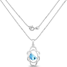 Cargar imagen en el visor de la galería, 4.60 Carat Genuine Swiss Blue Topaz .925 Sterling Silver Pendant