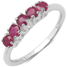 Cargar imagen en el visor de la galería, 0.65 Carat Genuine Ruby .925 Sterling Silver Ring