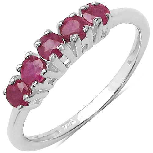 0.65 Carat Genuine Ruby .925 Sterling Silver Ring