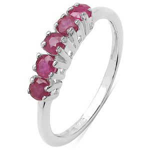 0.65 Carat Genuine Ruby .925 Sterling Silver Ring