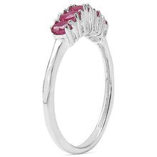 Cargar imagen en el visor de la galería, 0.65 Carat Genuine Ruby .925 Sterling Silver Ring