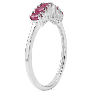 0.65 Carat Genuine Ruby .925 Sterling Silver Ring