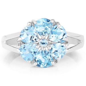 2.96 Carat Genuine Blue Topaz .925 Sterling Silver Ring