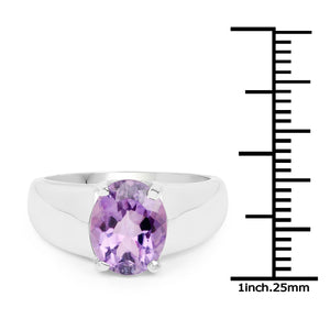 2.50 Carat Genuine Amethyst .925 Sterling Silver Ring