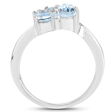 Cargar imagen en el visor de la galería, 1.46 Carat Genuine Blue Topaz and White Diamond .925 Sterling Silver