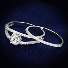 Cargar imagen en el visor de la galería, TS172 - Rhodium 925 Sterling Silver Ring with AAA Grade CZ  in Clear