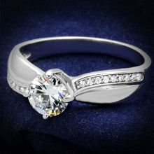 Load image into Gallery viewer, TS264 - Rhodium 925 Sterling Silver Ring with AAA Grade CZ  in Clear