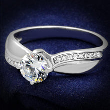 Cargar imagen en el visor de la galería, TS264 - Rhodium 925 Sterling Silver Ring with AAA Grade CZ  in Clear