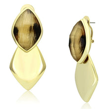 Load image into Gallery viewer, VL073 - IP Gold(Ion Plating) Brass Earrings with Synthetic Synthetic